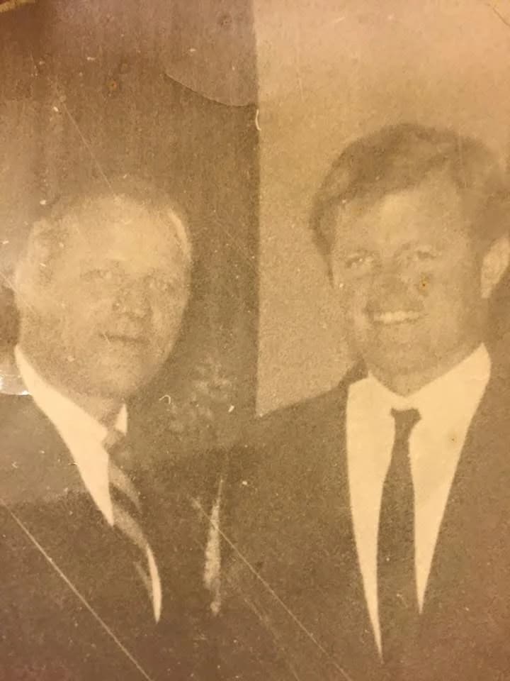 John J. Long with Senator Edward Kennedy, sepia portrait